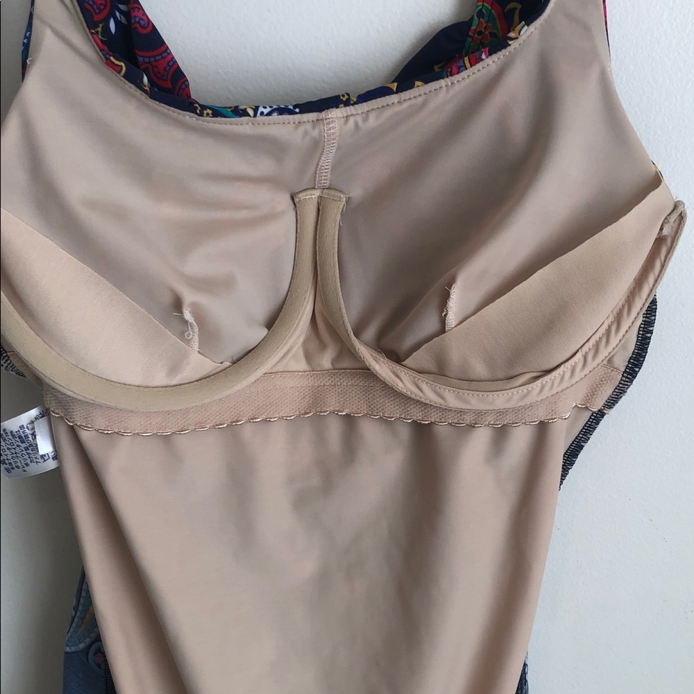 Lands' End Navy and Multicolor Paisley One-Piece - Picture 8 of 10